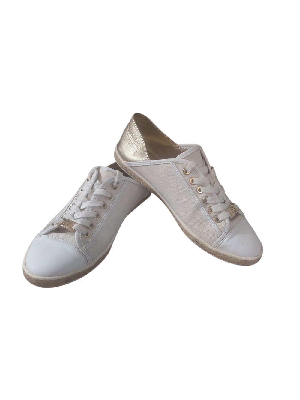 Michael Kors Cream And Gold Espadrille Sneakers Size 7.5